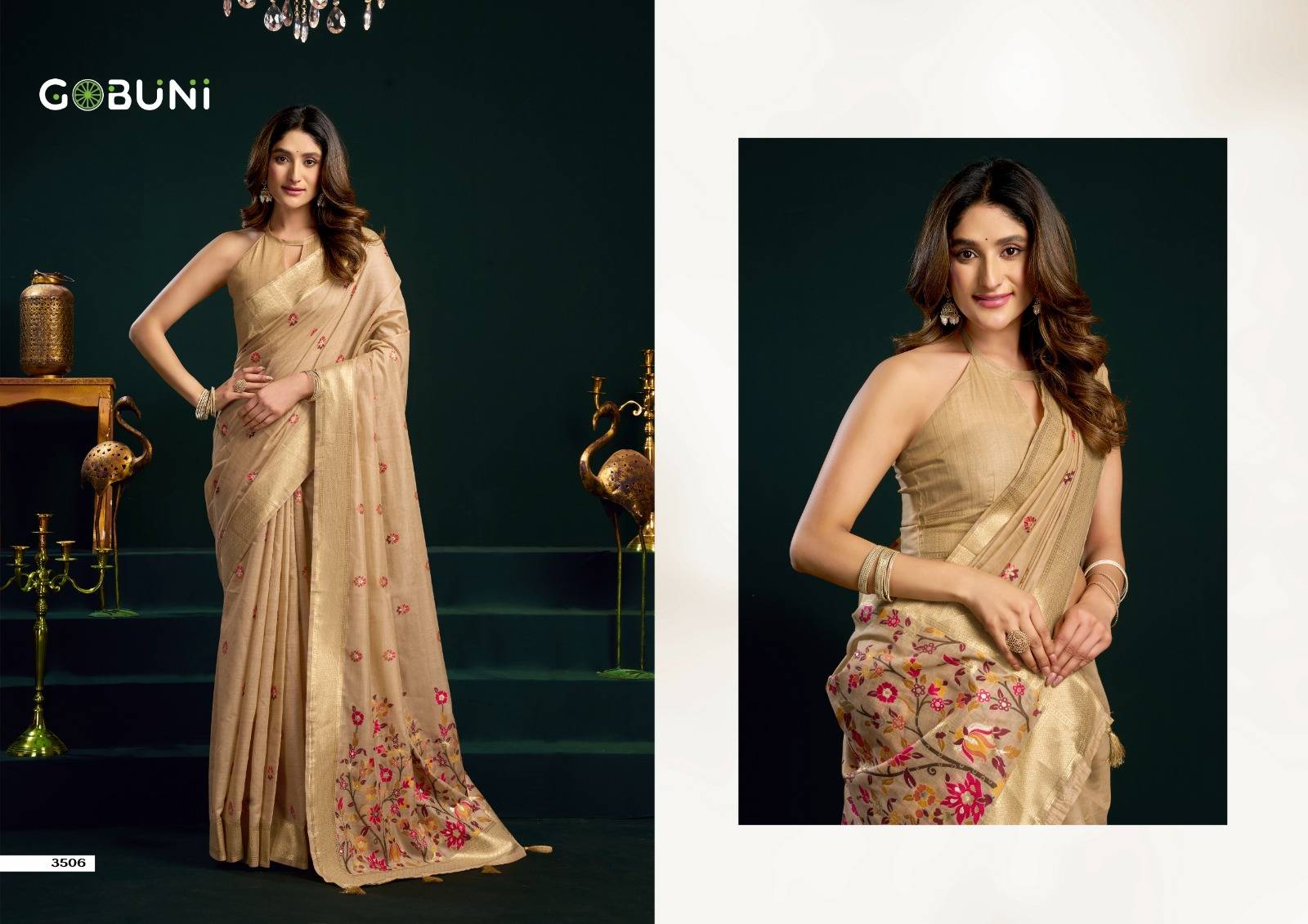 SIYA BY GOBUNI 3501 To 3506 Series Indian Traditional Wear Collection Beautiful Stylish Fancy Colorful Occasional Wear Cotton Sarees At Wholesale Price